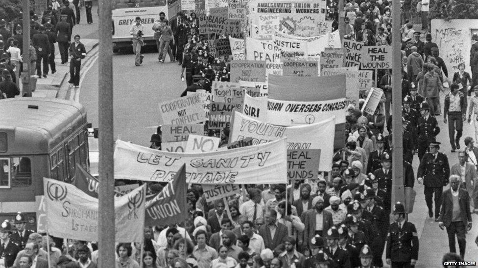 Demonstration after the death of Gurdip Singh Chaggar