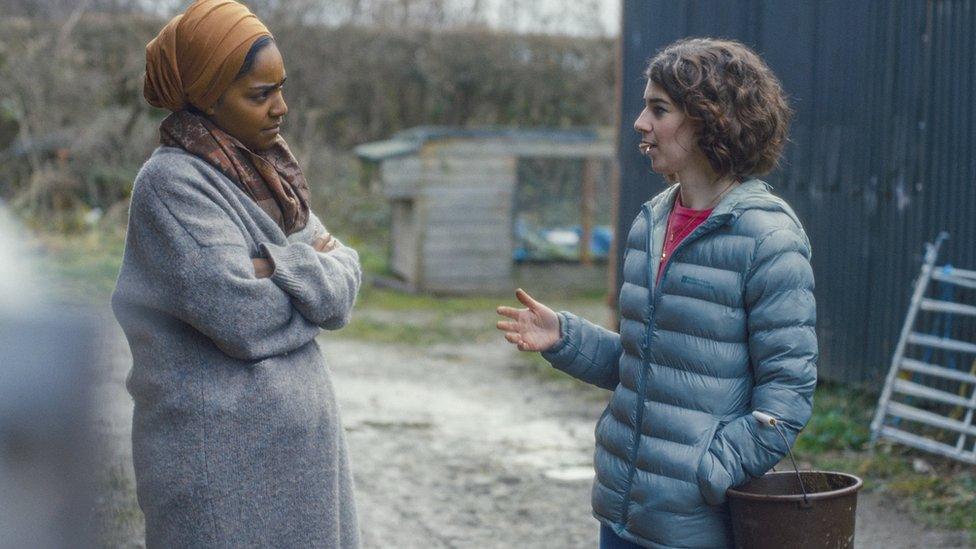 Nadiya Hussain talking with Laura Bartley