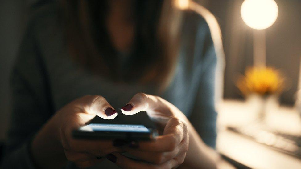 Woman using phone