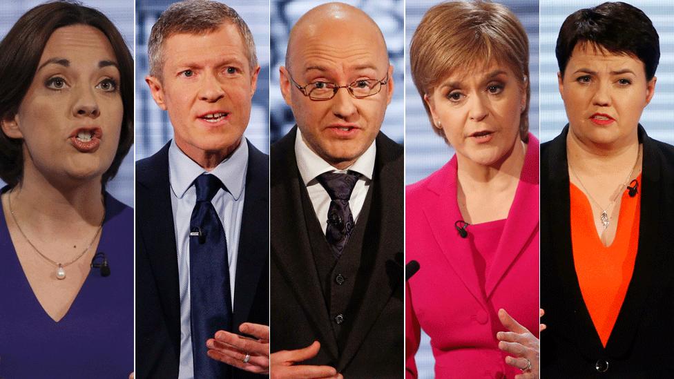 Kezia Dugdale, Willie Rennie, Patrick Harvie, Nicola Sturgeon and Ruth Davidson