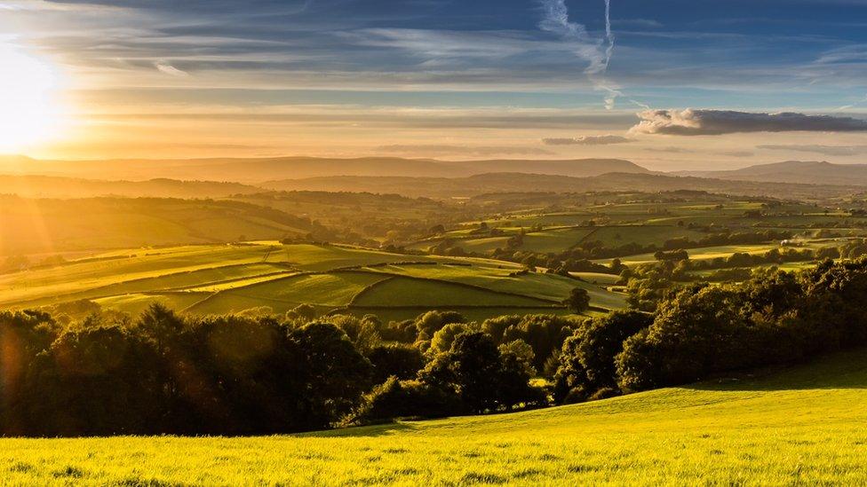 Sunset over Monmouth vale, taken by Jaime Bennett, from Caldicot