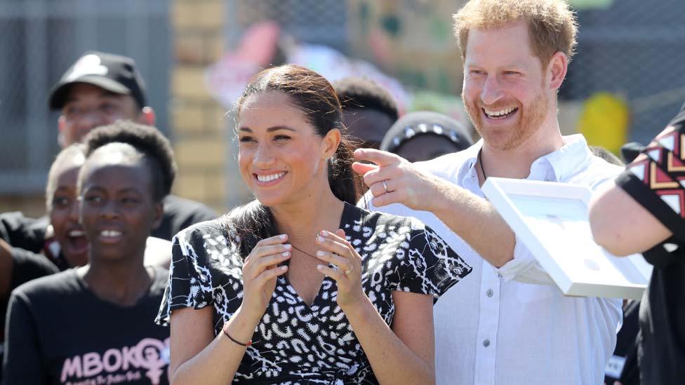 The Duke and Duchess of Sussex arrive at Nyanga, Cape Town