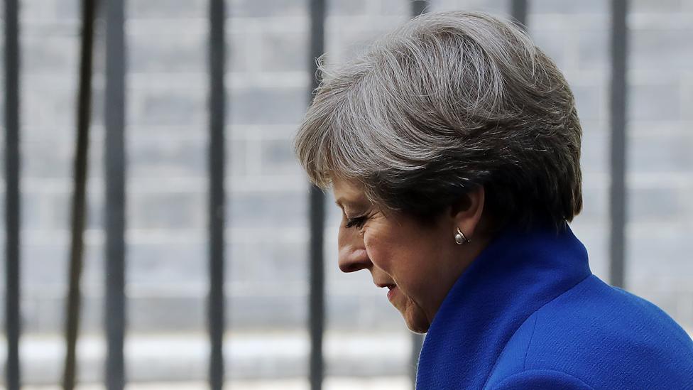 Theresa May outside Downing Street