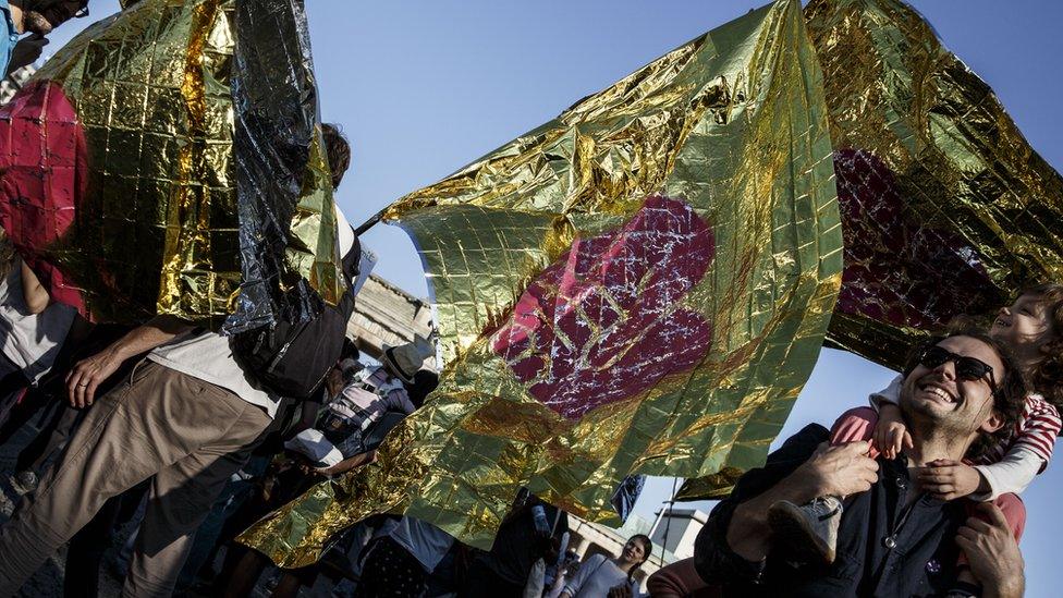 Gold foil flags