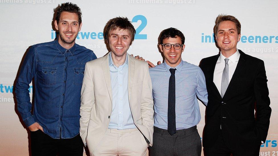 Blake Harrison, James Buckley, Simon Bird and Joe Thomas