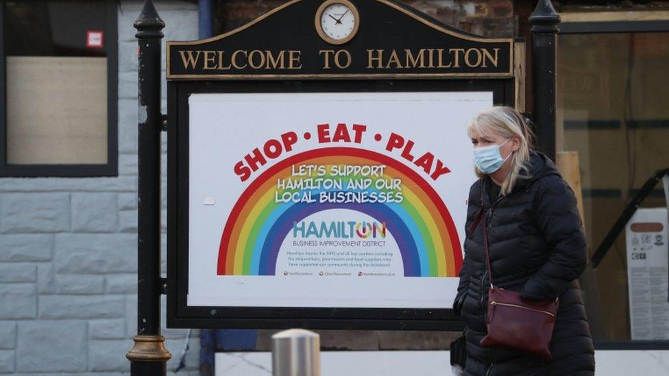 woman with face mask in Hamilton