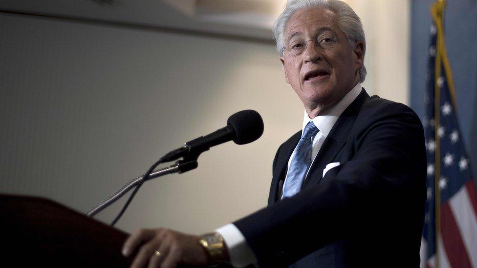 Marc Kasowitz at a microphone