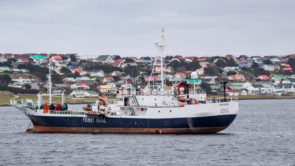 View over Stanley, the capital of the Falkland Islands