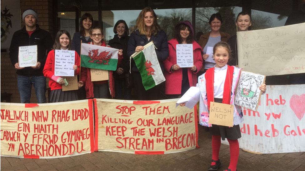 A protest outside the meeting on Tuesday