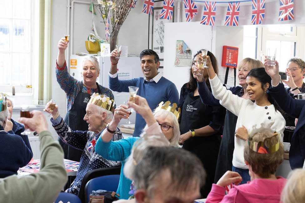 Rishi Sunak at the Mill End Community Centre in Rickmansworth, Hertfordshire