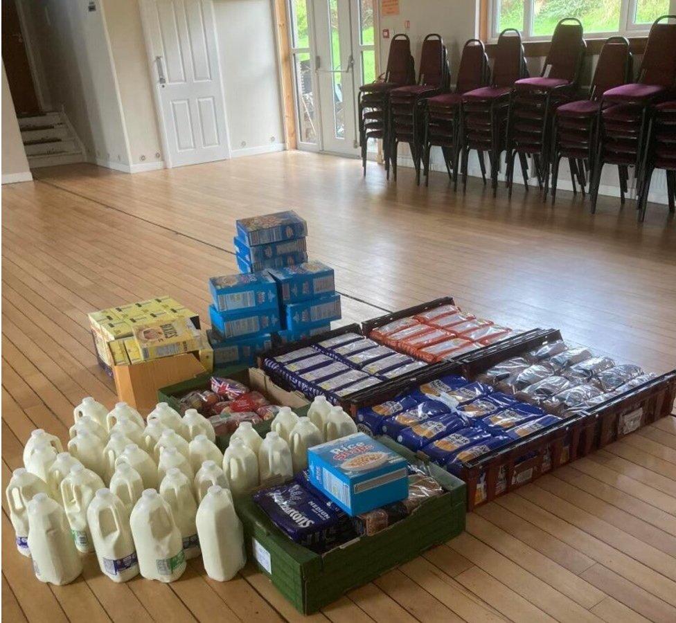 supplies in village hall