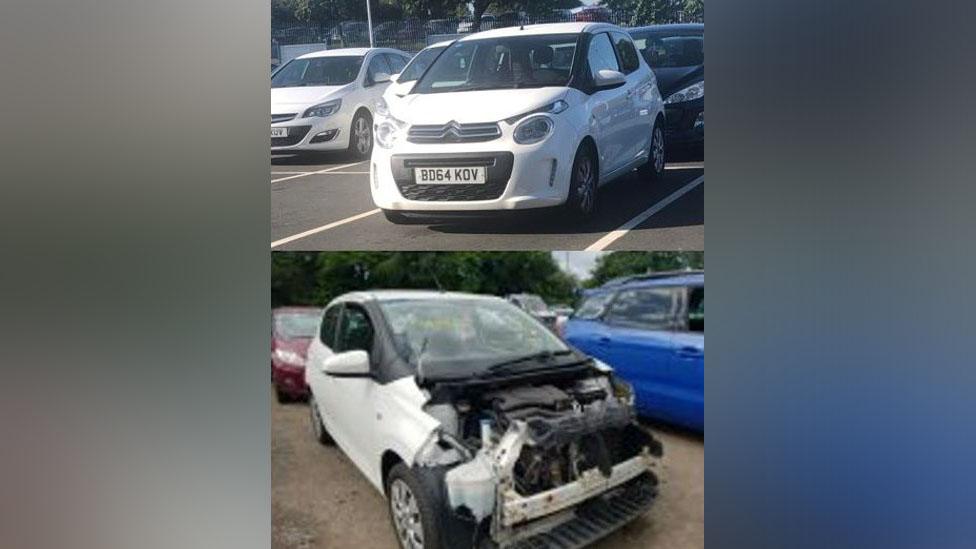 Before and after photo of Citroen C1