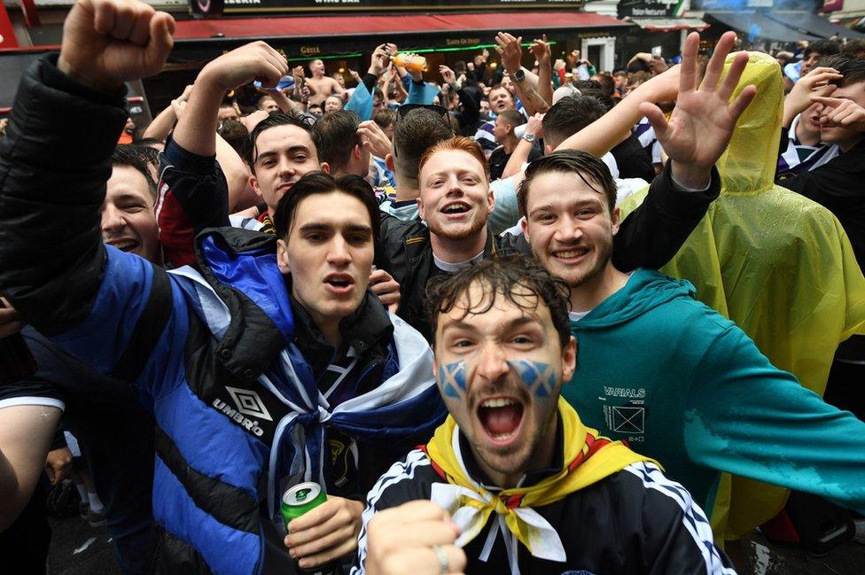 fans in Leicester Square on Friday