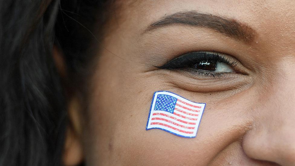 Student and US flag tattoo