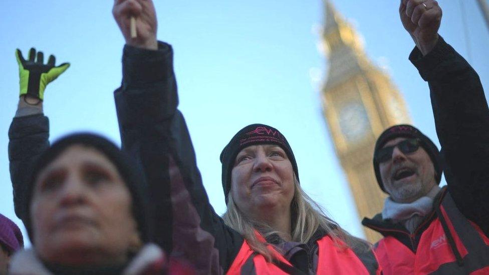 CWU union members at a rally on Friday 9 December 2022