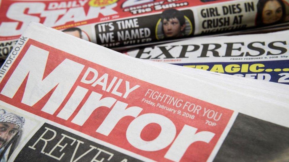 Mirror and Express newspapers