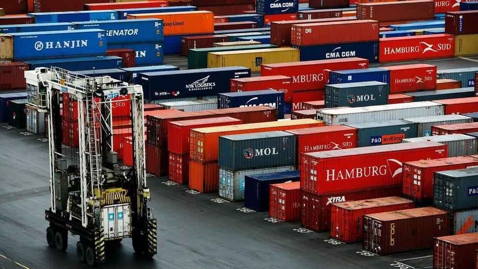 Containers in a dock