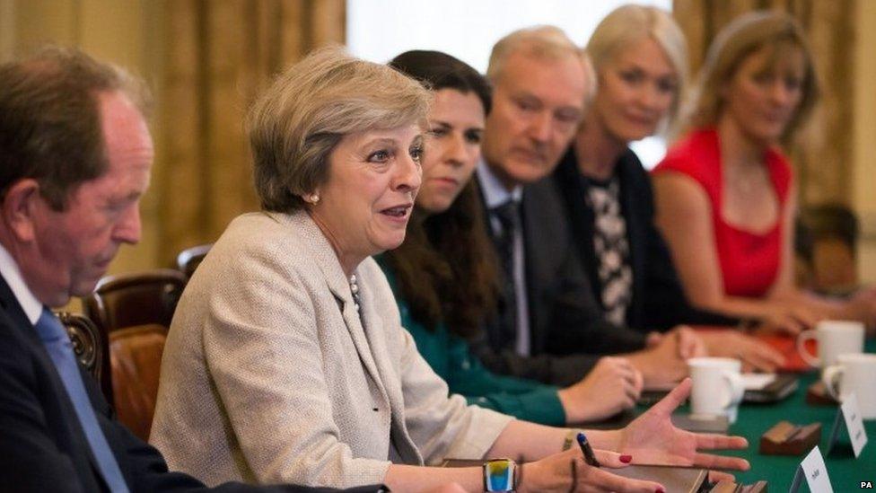 Theresa May meets business representatives in Downing Street