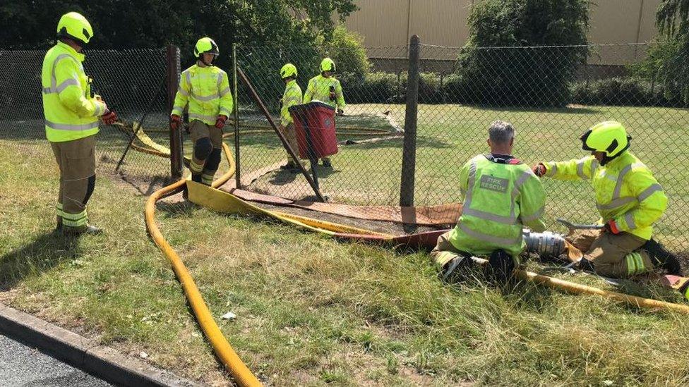 Firefighters at film studios