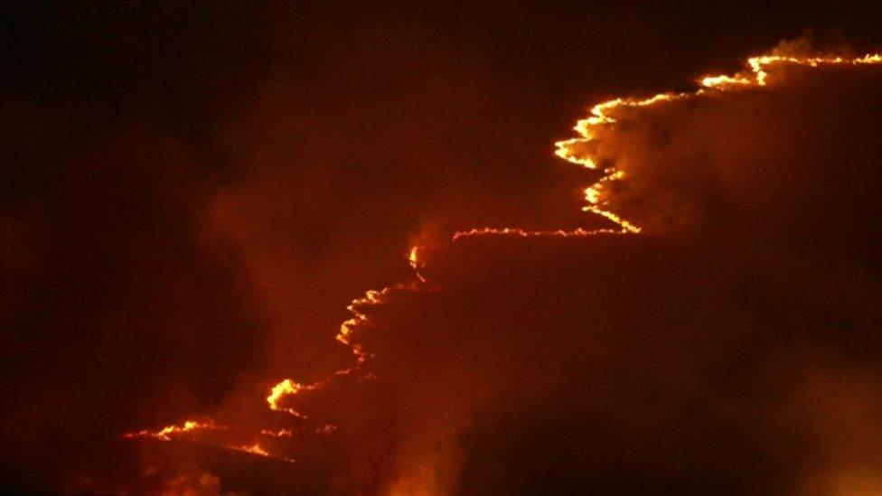 Fire on Mourne mountains