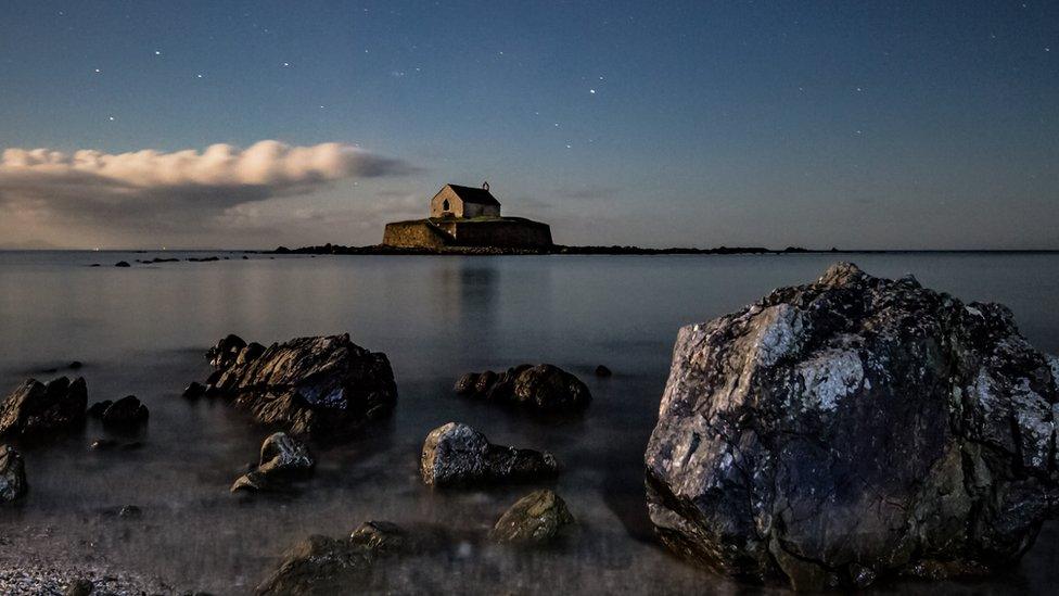 St Cwyfan's Church at Llangadwaladr on Anglesey