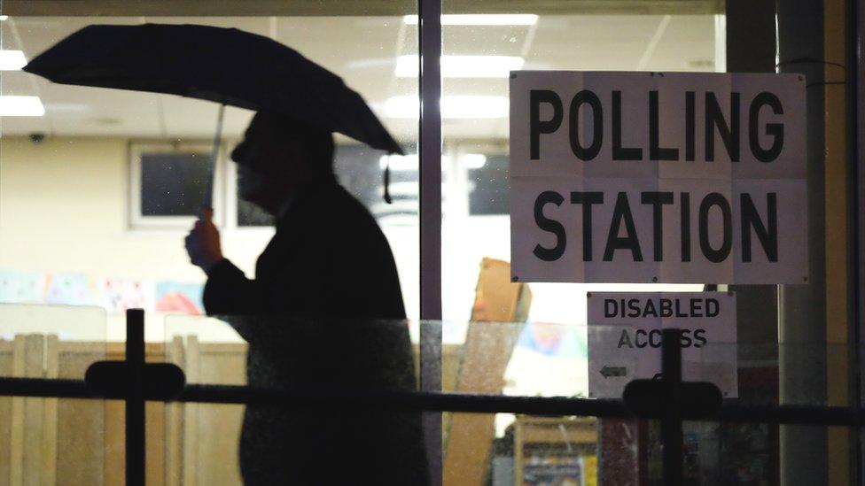 Polling station in Batley and Spen