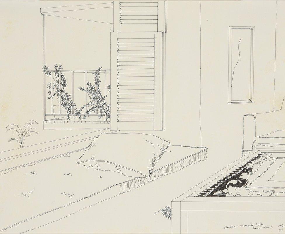 Christopher Isherwood's House, Santa Monica by David Hockney