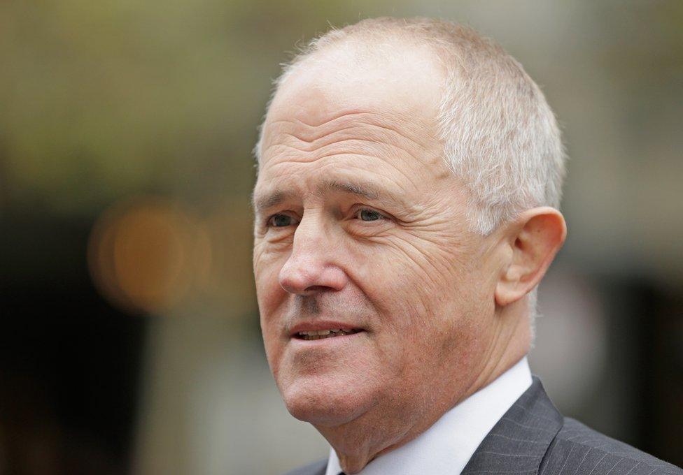 Picture of Malcolm Turnbull at the funeral of Malcolm Fraser on 27 March 2015 in Melbourne, Australia.