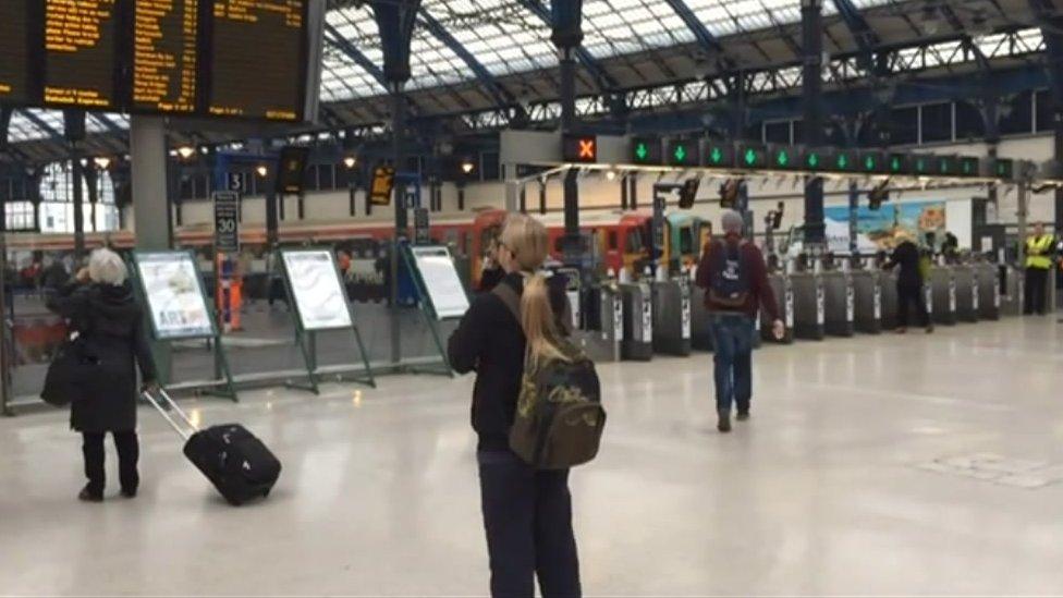 Brighton station during the morning rush hour