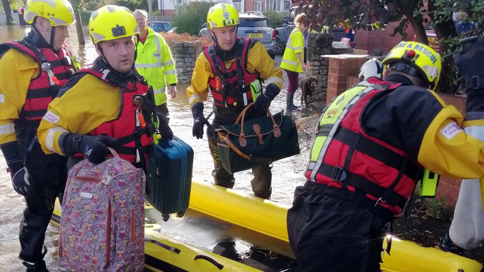 Flood rescue in Hereford