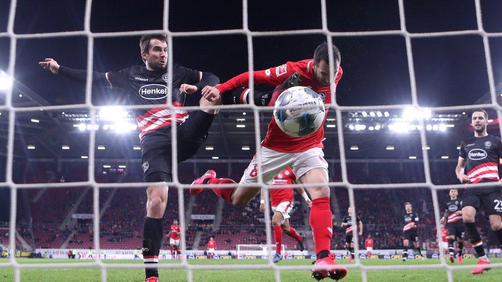 FSV Mainz play Fortuna Duesseldorf in the Bundesliga earlier this year