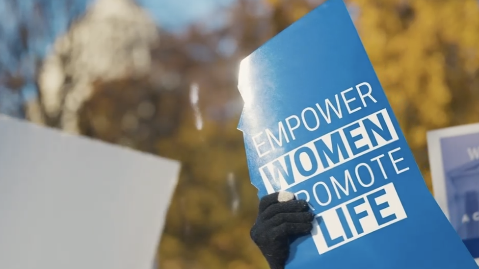 A sign at an anti-abortion rally