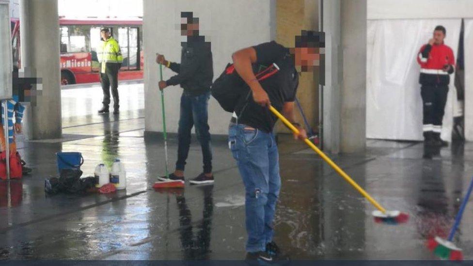 Fare dodgers were made to mop and sweep the floors