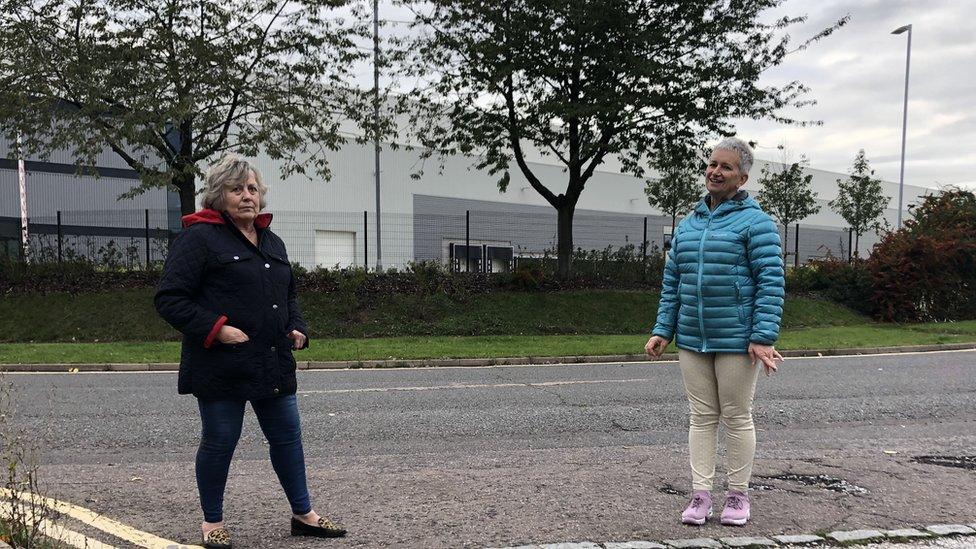 Yvonne Davies, right, and another resident in Yeomans Drive