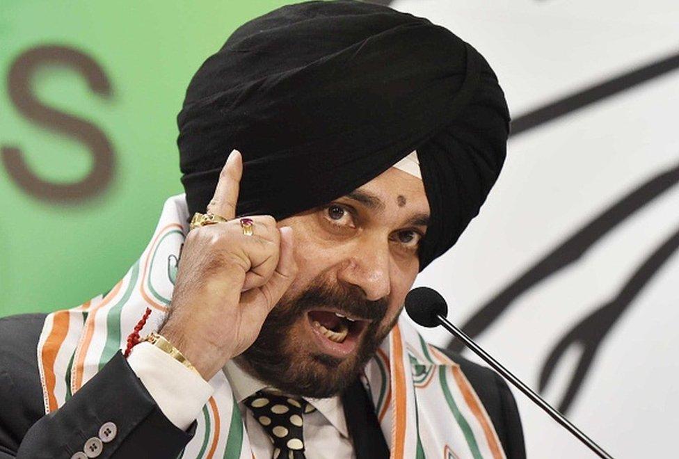 Navjot Singh Sidhu joins Congress party during a press conference at AICC HQ on January 16, 2017 in New Delhi, India.