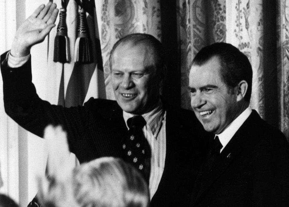 Gerald Ford and Richard Nixon, pictured in 1973