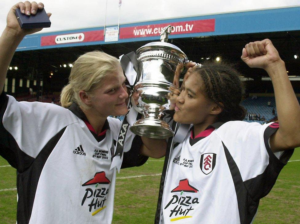 2002 winners Katie Chapman and Rachel Yankey