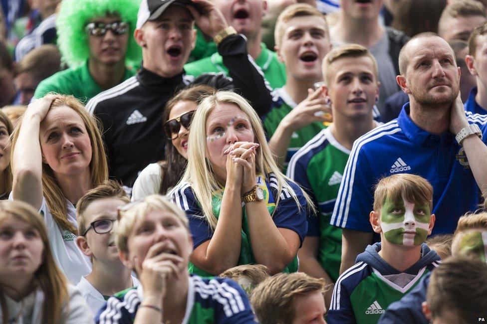 Northern Ireland fans in Belfast