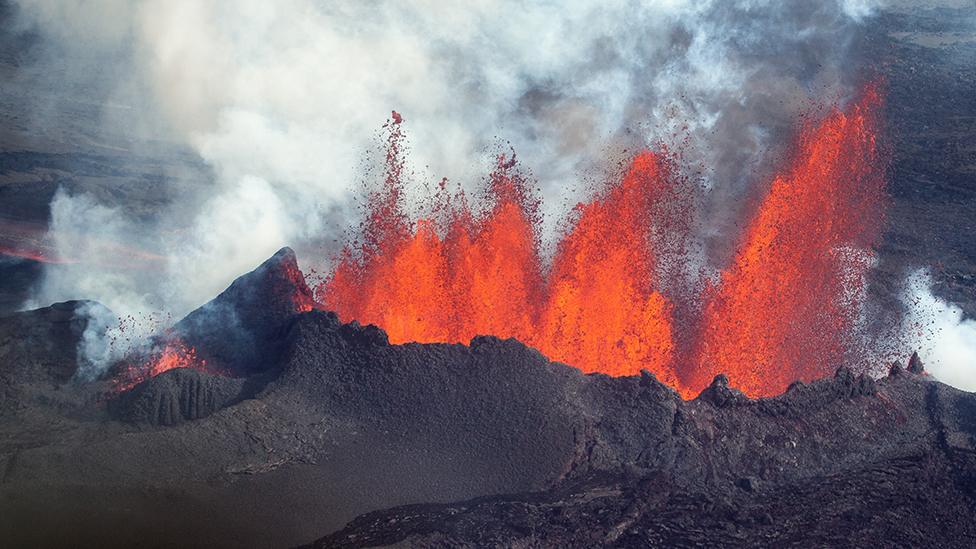 Iceland fountains of lava