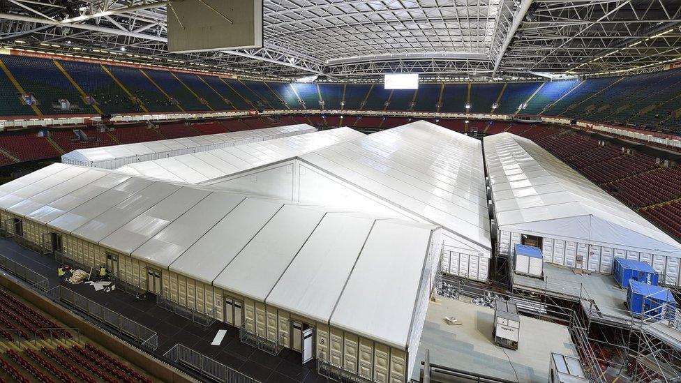 Dragon's Heart Hospital on the pitch of the Principality Stadium