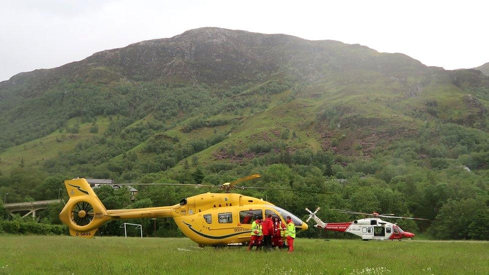 Rescue helicopter and air ambulance