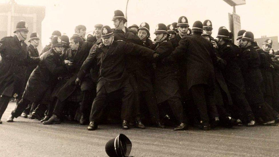 Police at protest