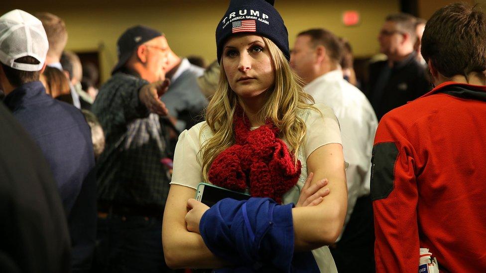 Trump supporter looking glum