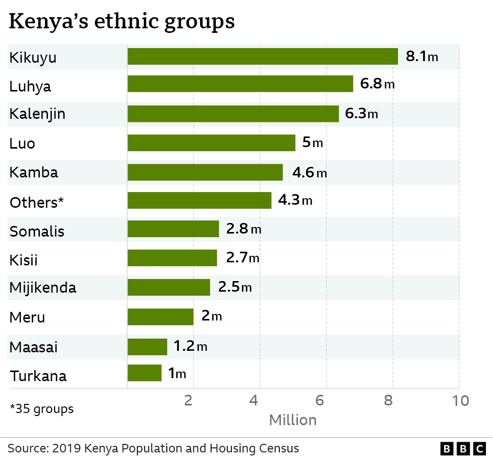 Chart showing ethnic groups