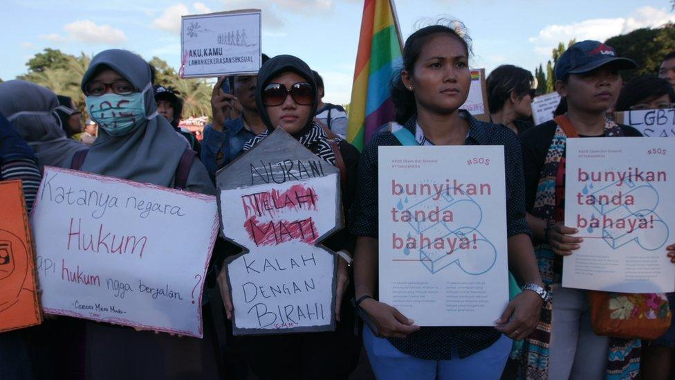 Protests in Jakarta over sexual violence, 4 May 2016