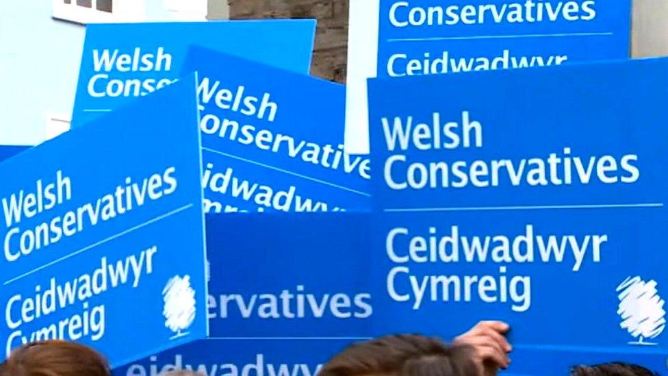 Welsh Conservative banners