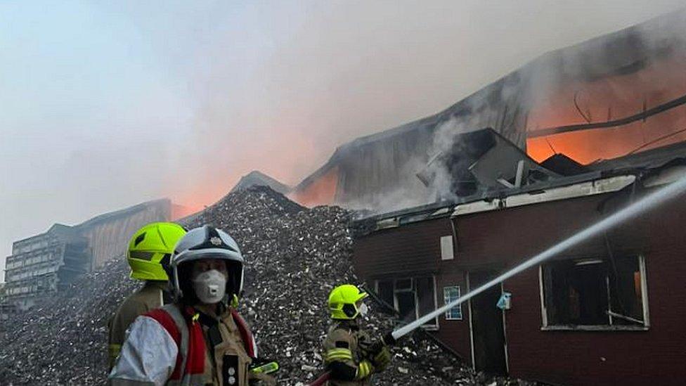 Firefighters tackling blaze behind Northern Waste in Scunthorpe