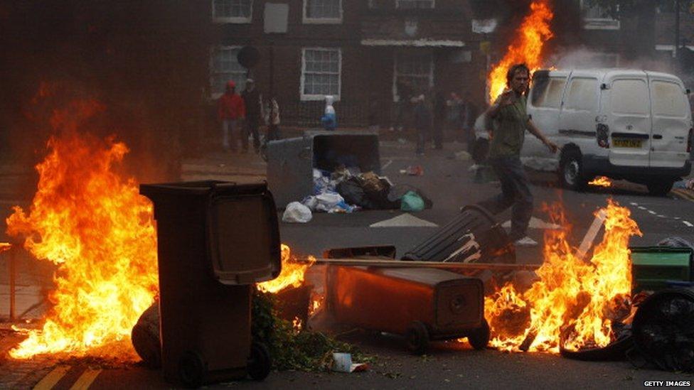 image of mayhem in the streets during the 2011 riots