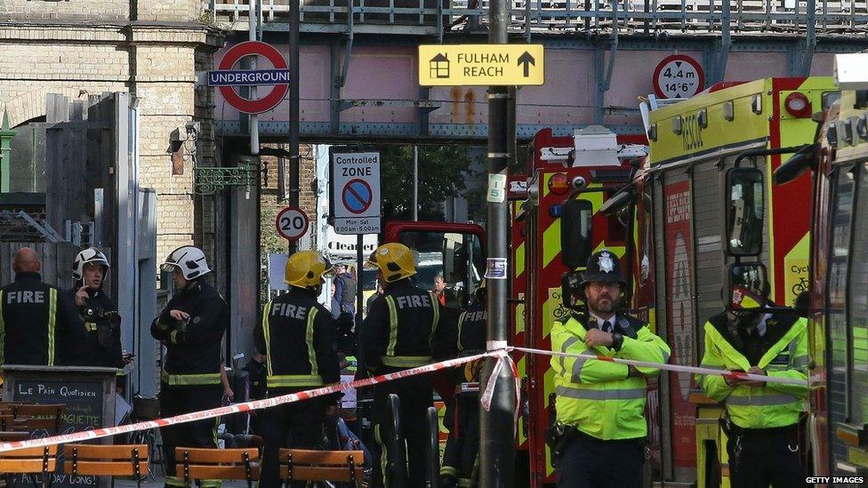 Emergency services at Parsons Green