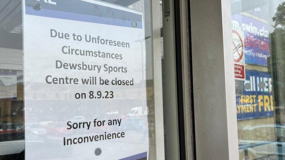 Sign on Dewsbury Sports Centre entrance